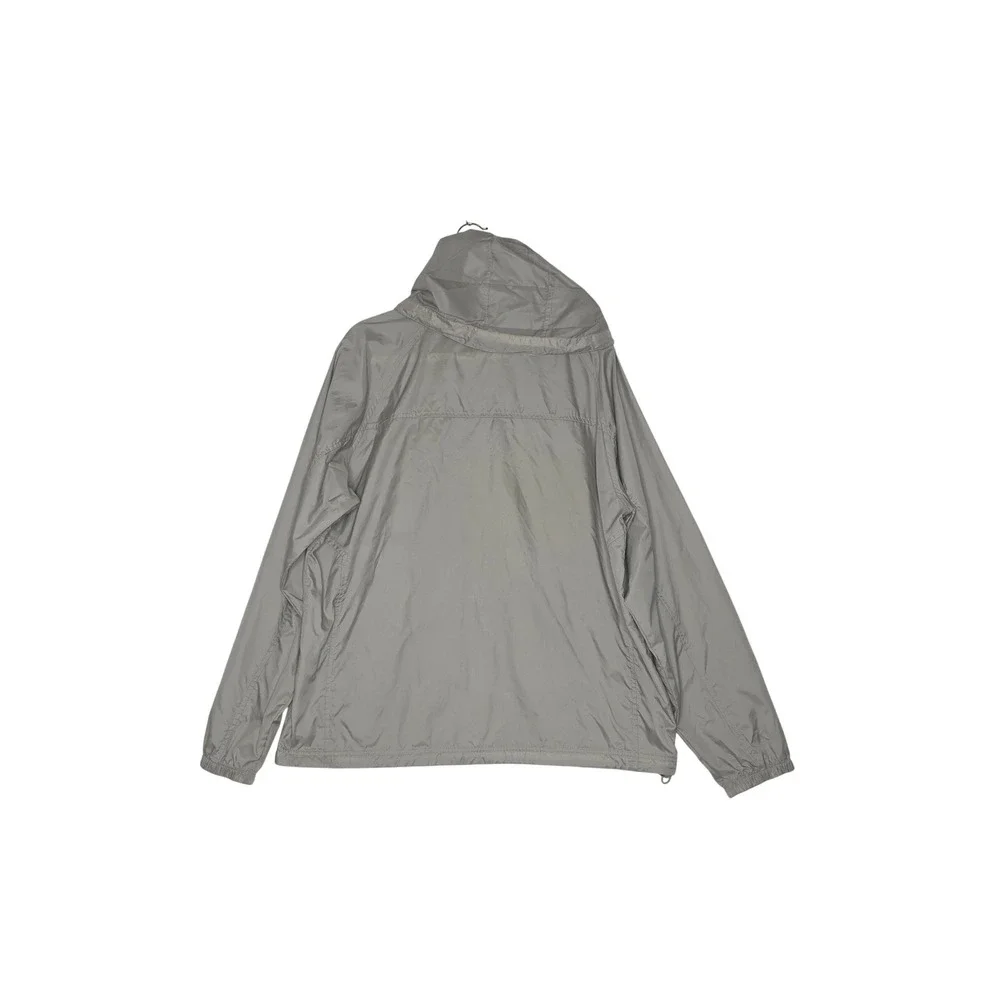 LL Bean M's Trail Model Rain Jacket Tan Khaki Hooded Windbreaker Large L OAKC5
